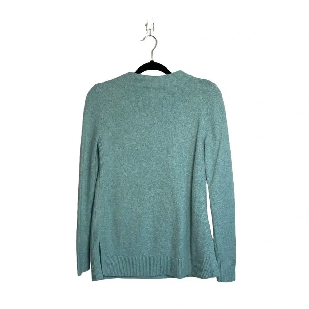LOFT Aqua Mock Neck Wool Blend Plush Yarn Pullover Sweater Small Women’s